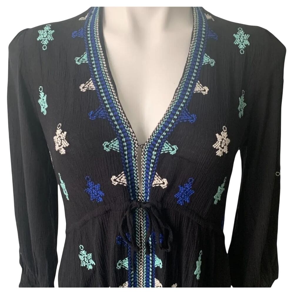 Free People Stargazer Swing Embroidered Mini Dress, Boho, Size Medium - Picture 9 of 10